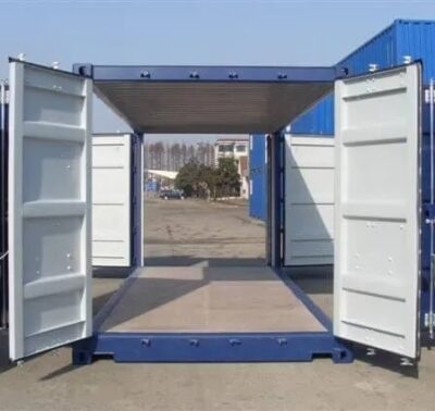 20FT SHIPPING CONTAINER WITH ALL DOORS OPEN