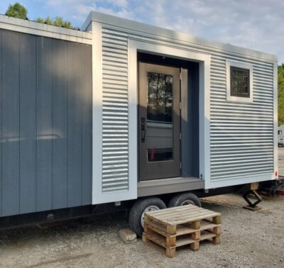40FT Tiny Writer's Cabin - Black & Birch